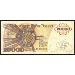 Pologne - Pick 152a_2 - 20'000 zlotych - Série AN - 01/02/1989 - Etat : TB