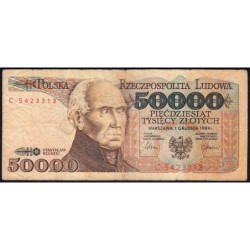 Pologne - Pick 153a_1 - 50'000 zlotych - Série C - 01/12/1989 - Etat : B