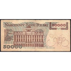 Pologne - Pick 153a_1 - 50'000 zlotych - Série C - 01/12/1989 - Etat : B