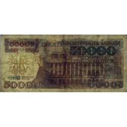Pologne - Pick 153a_1 - 50'000 zlotych - Série U - 01/12/1989 - Etat : TB-