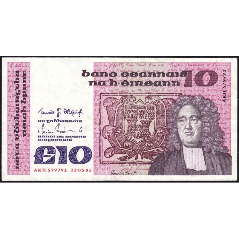 Irlande - Pick 72b - 10 pounds - Série AKH - 23/05/1985 - Etat : TTB