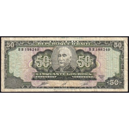 Haïti - Pick 257a_1 - 50 gourdes - Série BB - 1991 - Etat : TB-