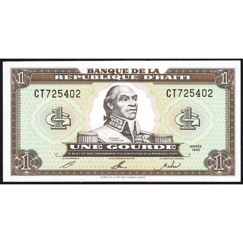 Haïti - Pick 259b - 1 gourde - Série CT - 1993 - Etat : SUP