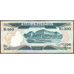 Maurice (île) - Pick 39b - 200 rupees - Série A/6 - 1985 - Etat : TB+