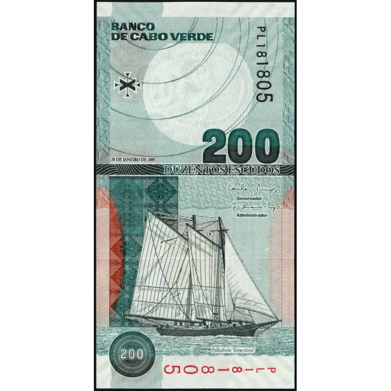 Cap-Vert - Pick 68a - 200 escudos - Série PL - 20/01/2005 - Etat : NEUF