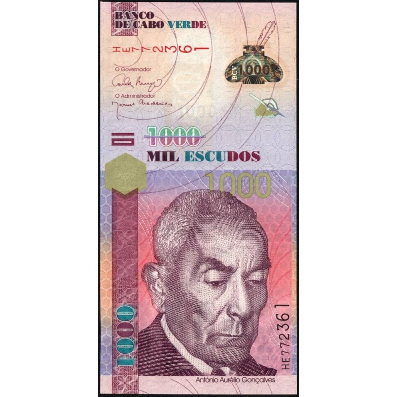 Cap-Vert - Pick 70a - 1'000 escudos - Série HE - 25/09/2007 - Etat : NEUF