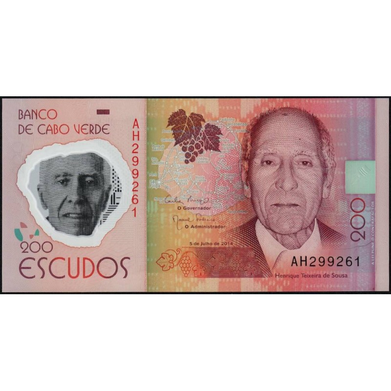 Cap-Vert - Pick 71 - 200 escudos - Série AH - 05/07/2014 - Polymère - Etat : NEUF