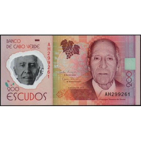 Cap-Vert - Pick 71 - 200 escudos - Série AH - 05/07/2014 - Polymère - Etat : NEUF
