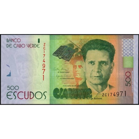 Cap-Vert - Pick 72r (remplac.) - 500 escudos - Série ZC - 05/07/2014 - Etat : NEUF