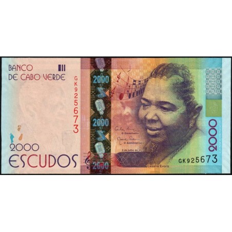 Cap-Vert - Pick 74 - 2'000 escudos - Série GK - 05/07/2014 - Etat : NEUF