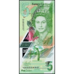 Etats de l'Est des Caraïbes - Pick 56 - 5 dollars - Série DA - 2021 - Polymère - Etat : NEUF