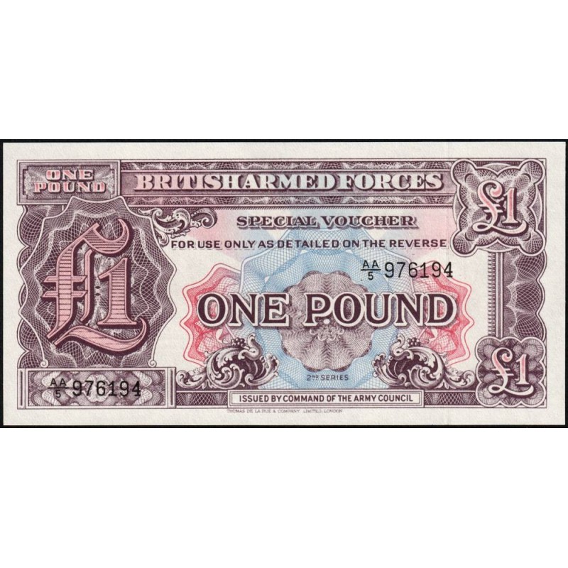 Grande-Bretagne - Billet militaire - Pick M22a - 1 pound - Série AA/5 - 1948 - Etat : NEUF