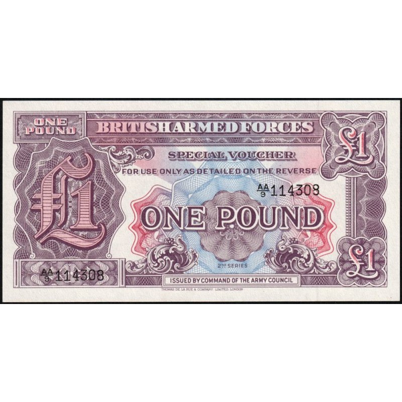 Grande-Bretagne - Billet militaire - Pick M22a - 1 pound - Série AA/9 - 1948 - Etat : NEUF