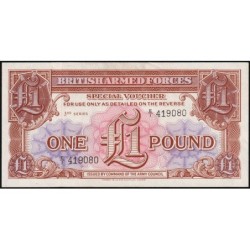 Grande-Bretagne - Billet militaire - Pick M29 - 1 pound - Série E/1 - 1956 - Etat : TTB+
