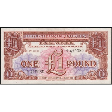Grande-Bretagne - Billet militaire - Pick M29 - 1 pound - Série E/1 - 1956 - Etat : TTB+