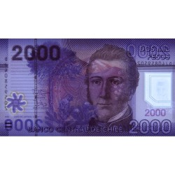Chili - Pick 162d - 2'000 pesos - Série DJ - 2014 - Polymère - Etat : NEUF