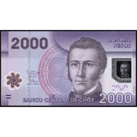 Chili - Pick 162d - 2'000 pesos - Série EH - 2014 - Polymère - Etat : NEUF