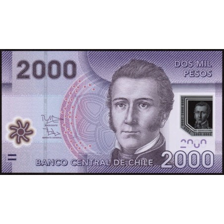 Chili - Pick 162d - 2'000 pesos - Série FA - 2014 - Polymère - Etat : NEUF
