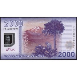 Chili - Pick 162d - 2'000 pesos - Série FA - 2014 - Polymère - Etat : NEUF