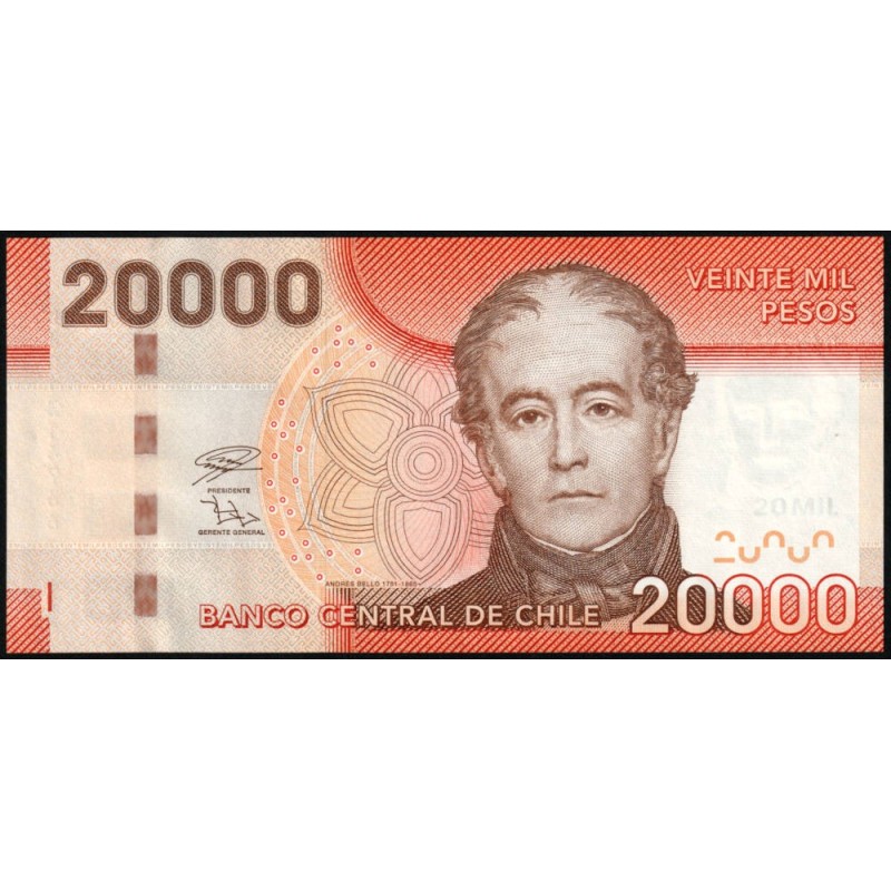 Chili - Pick 165k - 20'000 pesos - Série DJ - 2020 - Etat : NEUF