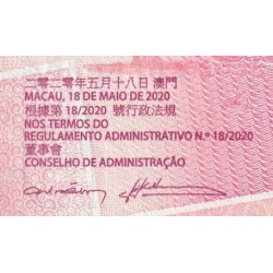 Chine - Macao - Pick 89 A - 10 patacas - Série AD - 18/05/2020 - Etat : NEUF