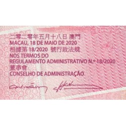 Chine - Macao - Pick 89 A - 10 patacas - Série AE - 18/05/2020 - Etat : NEUF