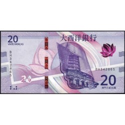 Chine - Macao - Pick 89 B - 20 patacas - Série BH - 18/05/2020 - Etat : NEUF