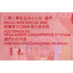 Chine - Macao - Pick 129 - 10 patacas - Série AC - 18/05/2020 - Etat : NEUF
