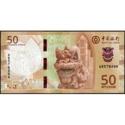 Chine - Macao - Pick 131 - 50 patacas - Série AB - 18/05/2020 - Etat : NEUF