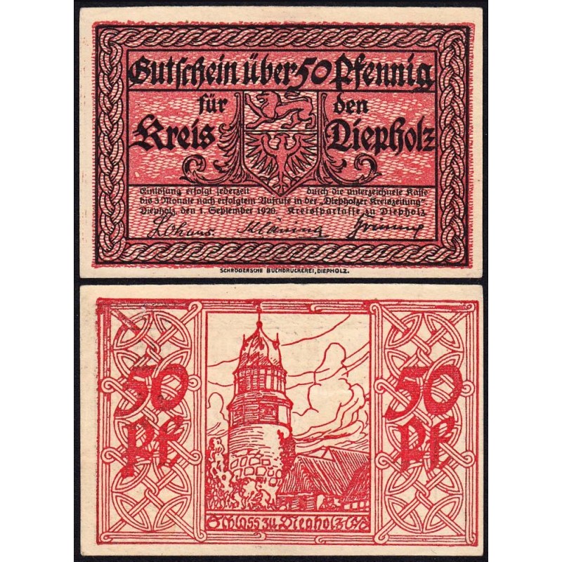 Allemagne - Notgeld - Diepholz - 50 pfennig - 01/09/1920 - Etat : SPL