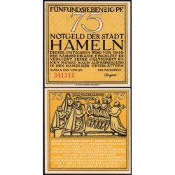 Allemagne - Notgeld - Hameln - 75 pfennig - 01/06/1921 - Etat : SPL