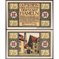 Allemagne - Notgeld - Hameln - 75 pfennig - Type 2 - 01/09/1921 - Etat : NEUF