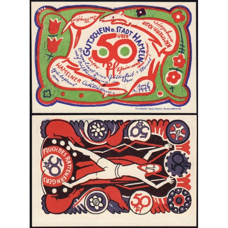 Allemagne - Notgeld - Hameln - 50 pfennig - Type 5 - 01/04/1922 - Etat : pr.NEUF