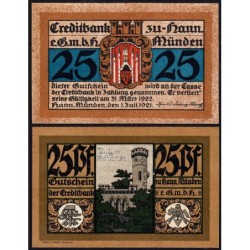 Allemagne - Notgeld - Hann Münden - 25 pfennig - 01/07/1921 - Etat : NEUF