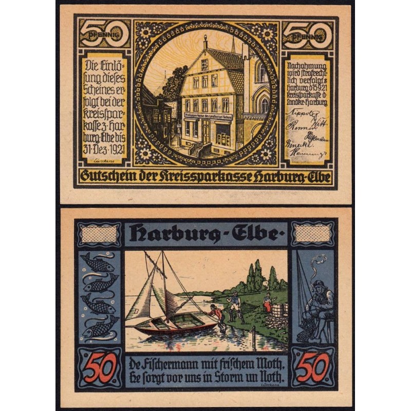 Allemagne - Notgeld - Harburg - 50 pfennig - Type 4 - 15/09/1921 - Etat : pr.NEUF