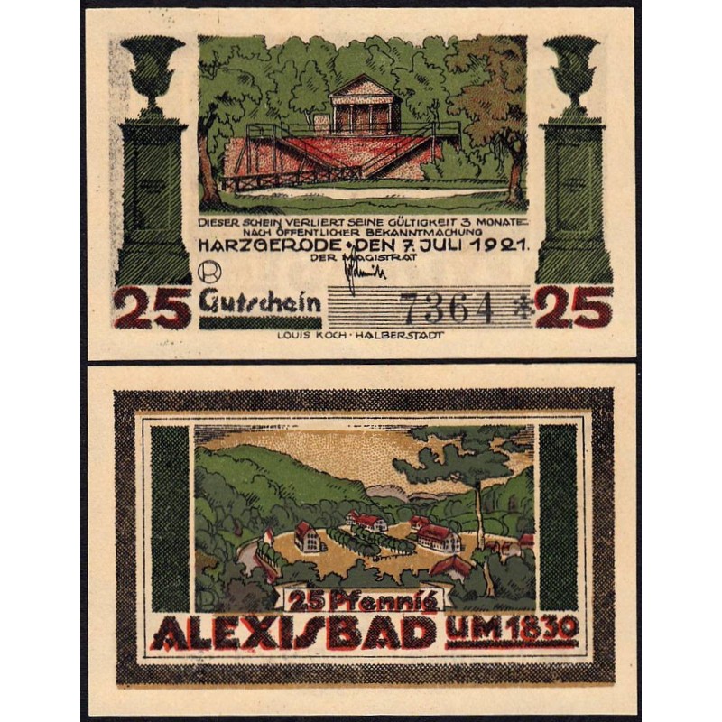 Allemagne - Notgeld - Harzgerode - 25 pfennig - 07/07/1921 - Etat : SPL+