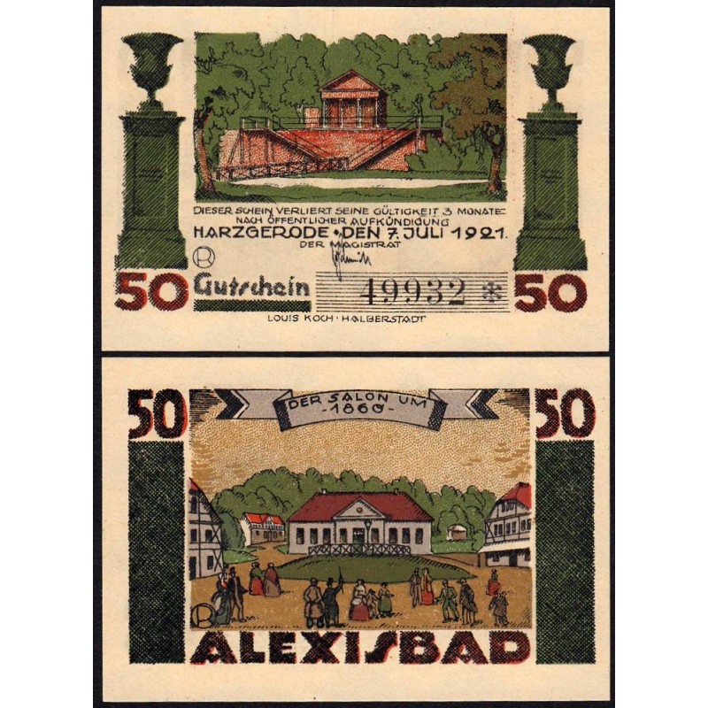 Allemagne - Notgeld - Harzgerode - 50 pfennig - 07/07/1921 - Etat : NEUF
