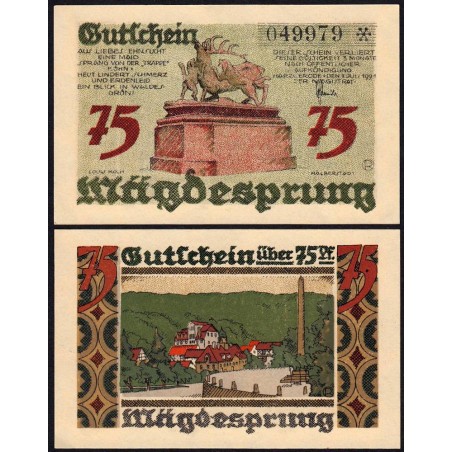 Allemagne - Notgeld - Harzgerode - 75 pfennig - 07/07/1921 - Etat : NEUF