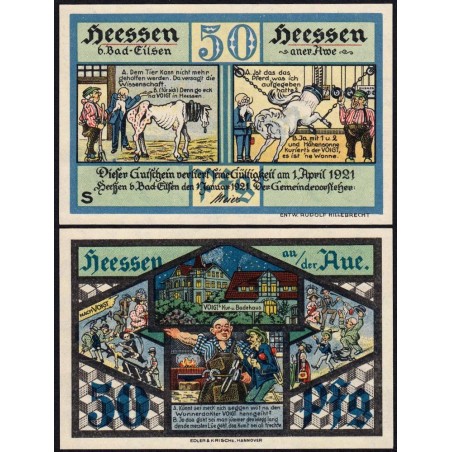 Allemagne - Notgeld - Heessen bei Eilsen - 50 pfennig - Série S - 01/01/1921 - Etat : NEUF