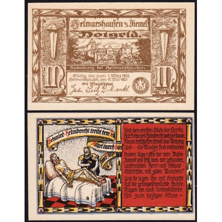 Allemagne - Notgeld - Helmarshausen - 1 mark - 15/05/1921 - Etat : NEUF