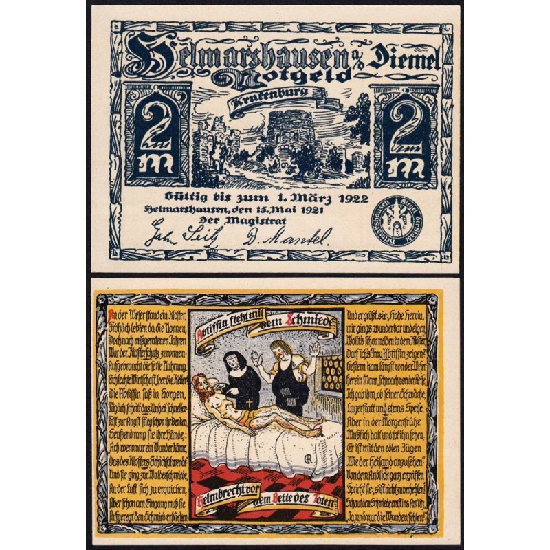 Allemagne - Notgeld - Helmarshausen - 2 mark - 15/05/1921 - Etat : pr.NEUF