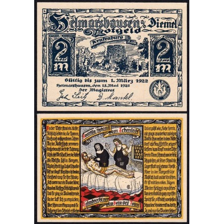 Allemagne - Notgeld - Helmarshausen - 2 mark - 15/05/1921 - Etat : NEUF