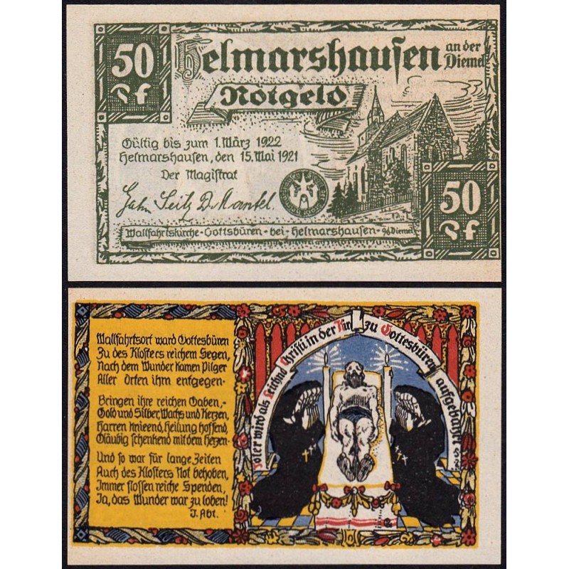 Allemagne - Notgeld - Helmarshausen - 50 pfennig - 15/05/1921 - Etat : NEUF