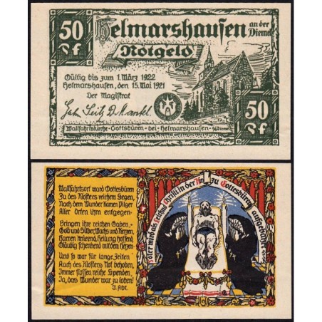 Allemagne - Notgeld - Helmarshausen - 50 pfennig - 15/05/1921 - Etat : SUP
