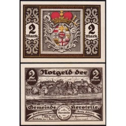 Allemagne - Notgeld - Herstelle - 2 mark - 01/11/1921 - Etat : SPL+