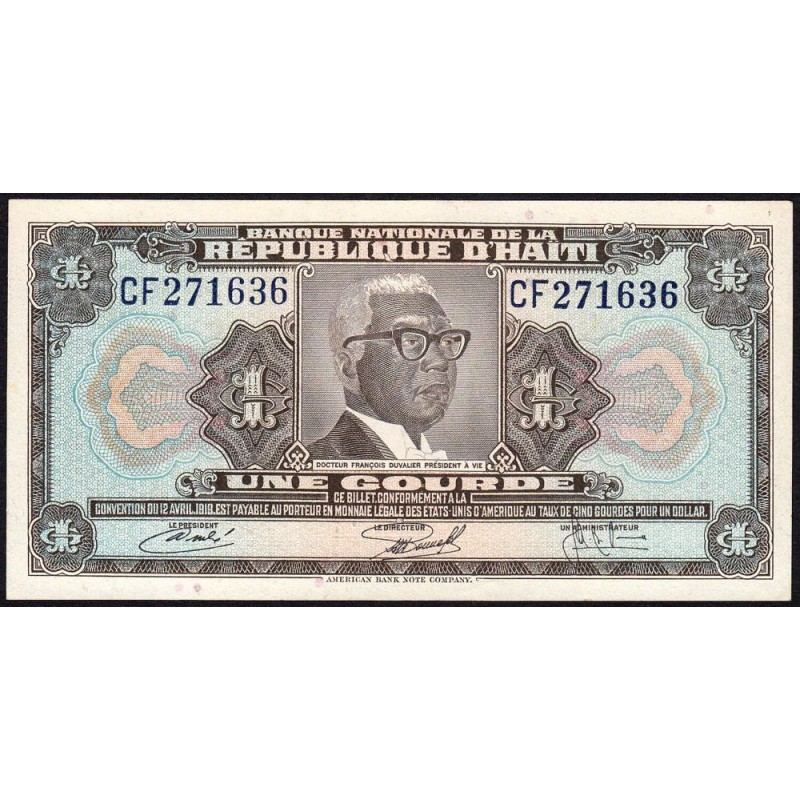 Haïti - Pick 210_2 - 1 gourde - Série CF - 22/11/1973 - Etat : SPL