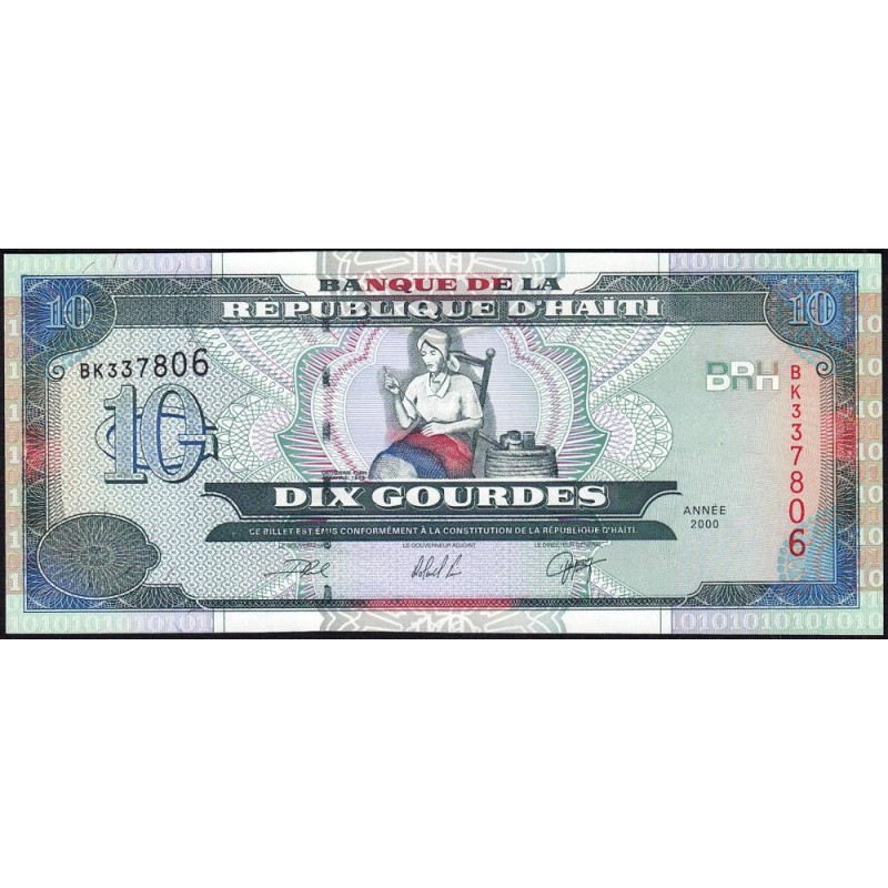 Haïti - Pick 265a_2 - 10 gourdes - Série BK - 2000 - Etat : NEUF