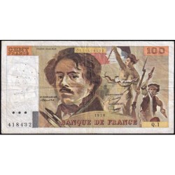 F 68-01 - 1978 - 100 francs - Delacroix - Série Q.1 - Etat : TB-