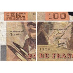 F 68-01 - 1978 - 100 francs - Delacroix - Série T.1 - Etat : B-