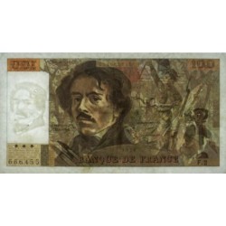 F 68-02 - 1978 - 100 francs - Delacroix - Série F.2 - Etat : TB-